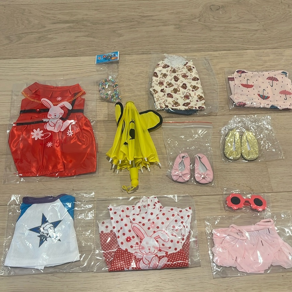 NWT Set outfits and accessories for 18 inch doll; works for American Girl Doll